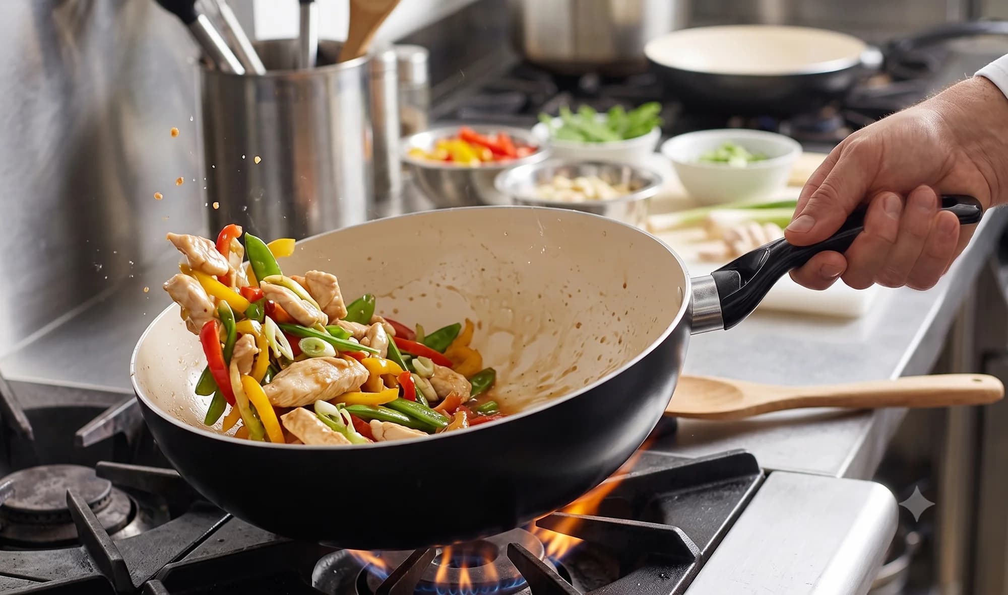 WOK 28 cm Cerámica Antiadherente 1ra Calidad Negro