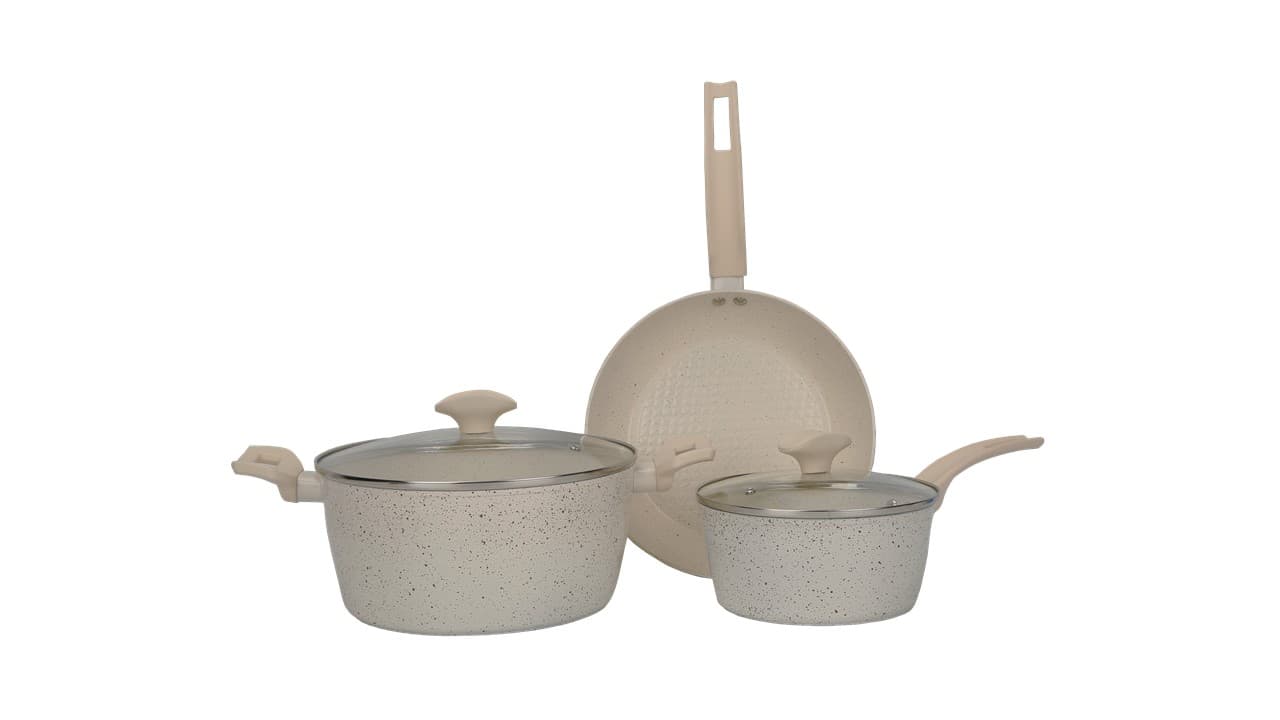 Batería Set Cocina 5 Piezas Cerámico Antiadherente