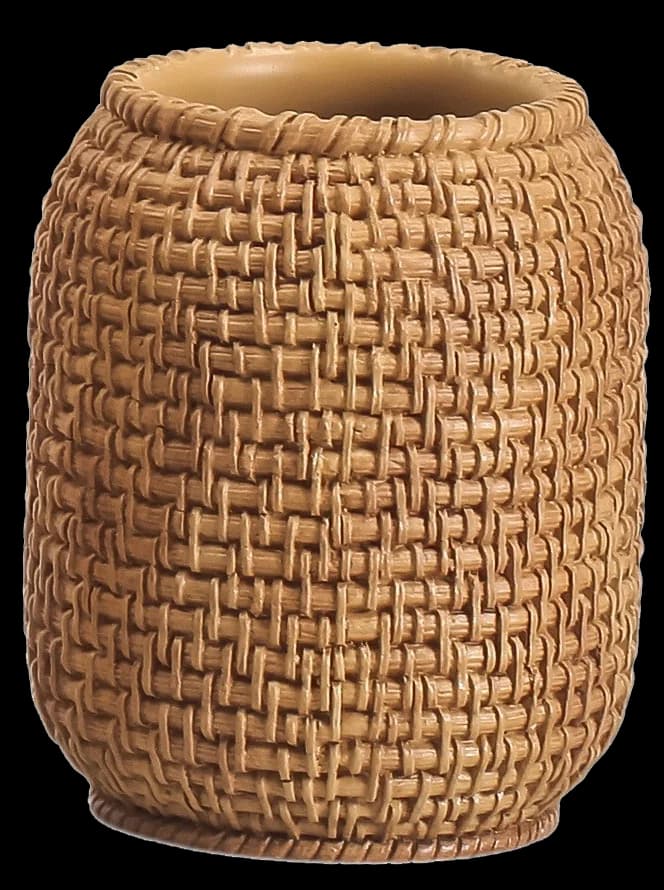 Porta Cepillos Poliresina Rattan — imagen 1