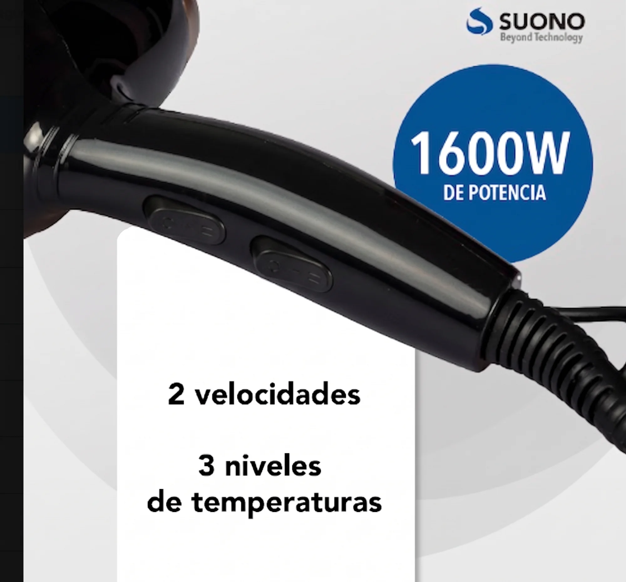 Secador de Pelo 1600W Función Frio-Calor — imagen 3