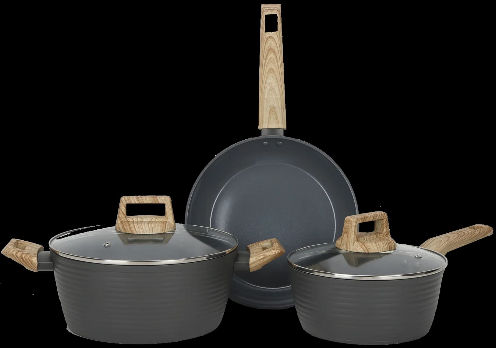 Batería De Cocina 5 Piezas Antiadherente Soft Touch — imagen 1