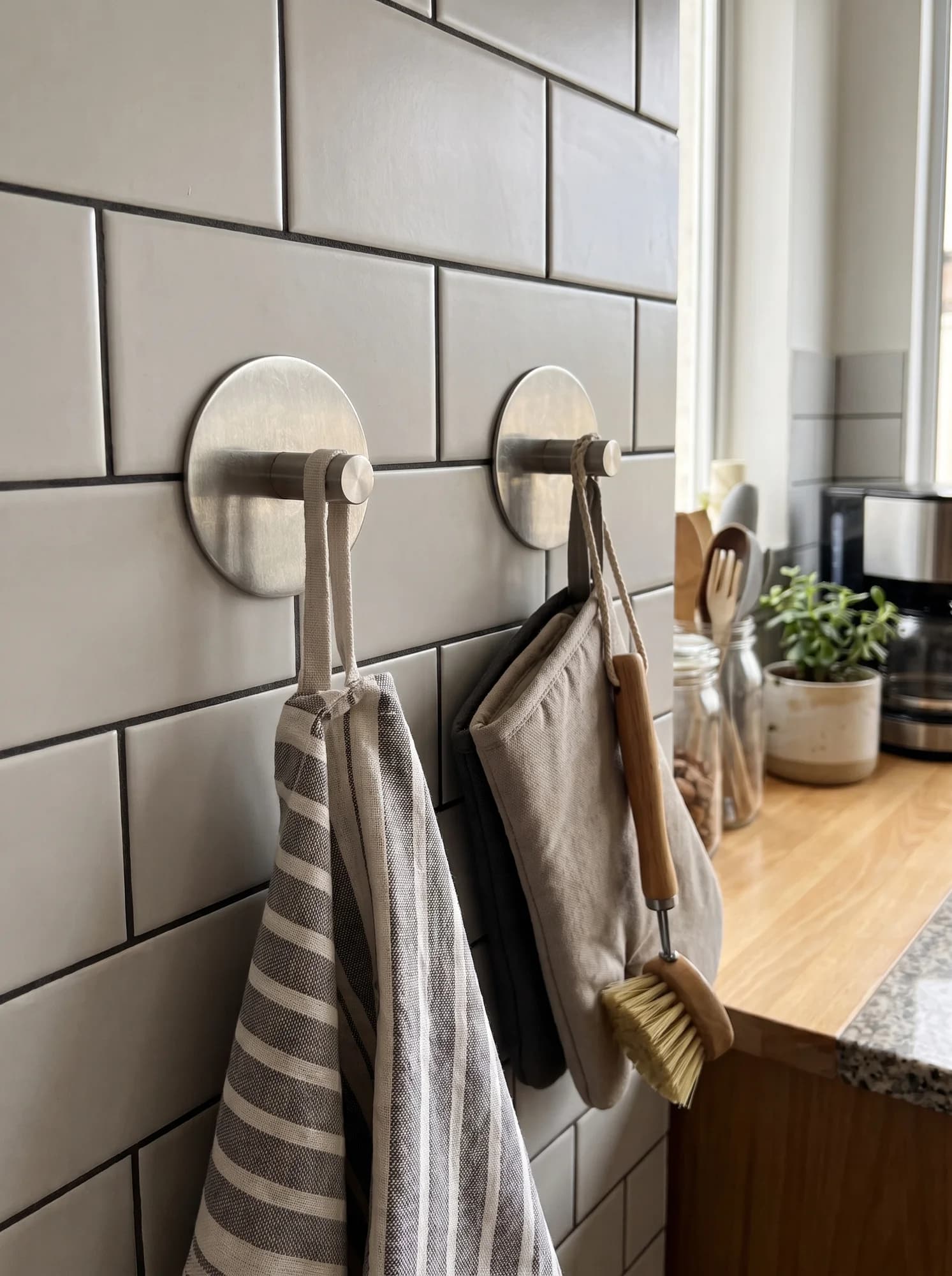 Perchas x2 Autoadhesivas de Pared Acero Inoxidable — imagen 3