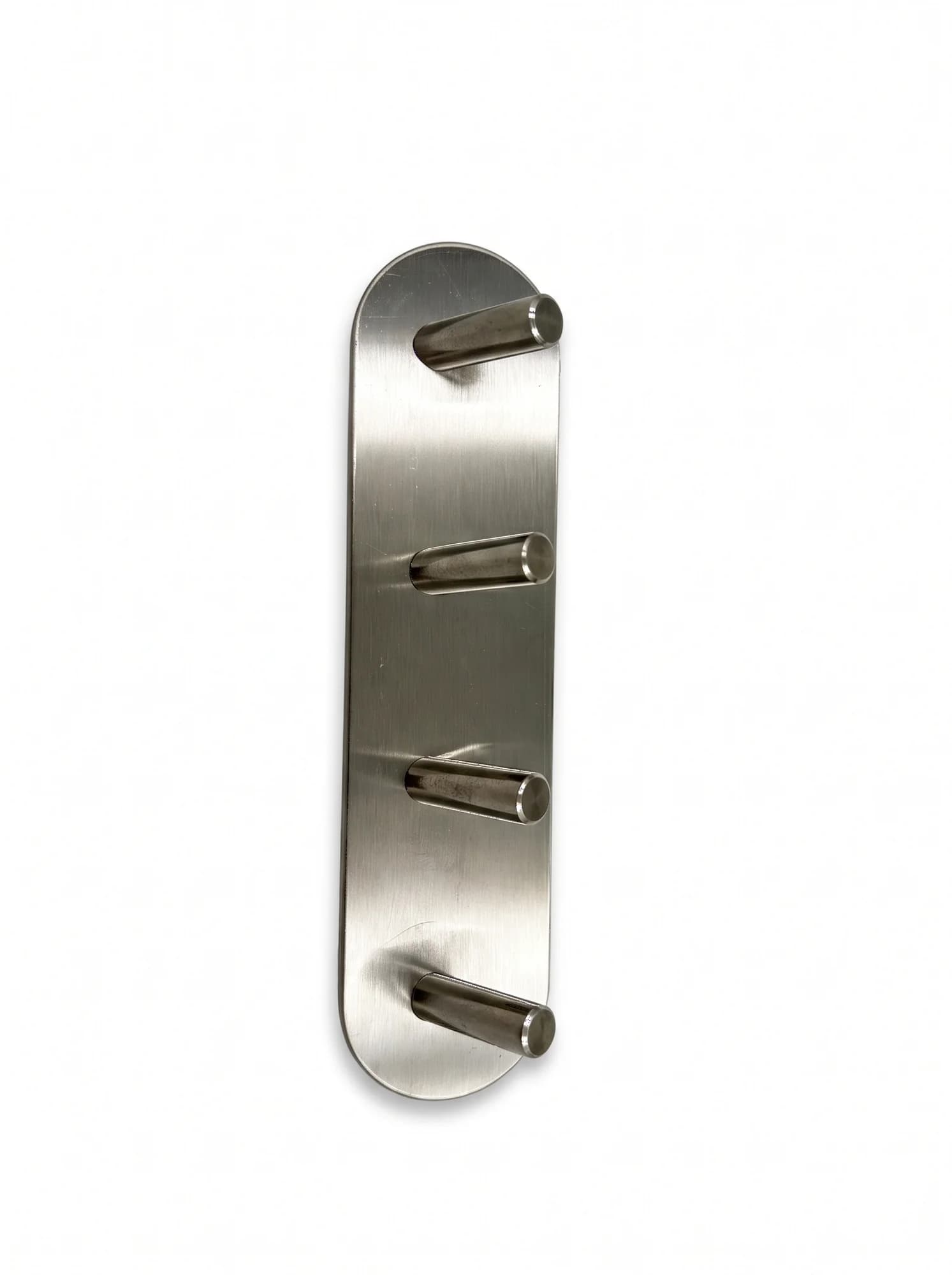 Percha Autoadhesiva 4 Ganchos Pared Acero Inoxidable — imagen 1