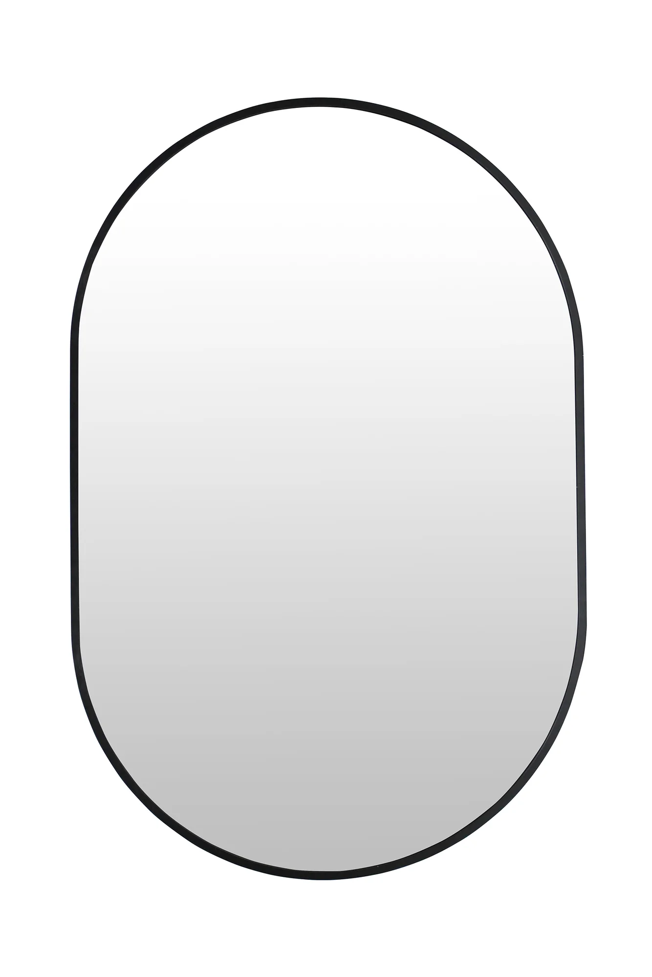 Espejo Oval de Pared Marco Negro 60x90 cm — imagen 1