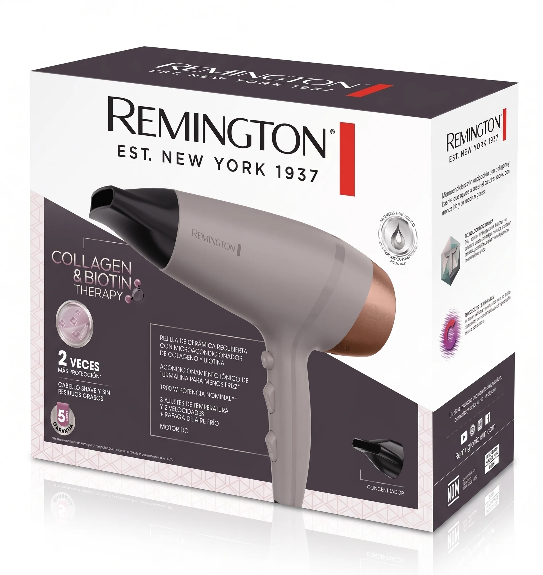 Secador De Pelo Remington Collagen And Biotin Therapy — imagen 2