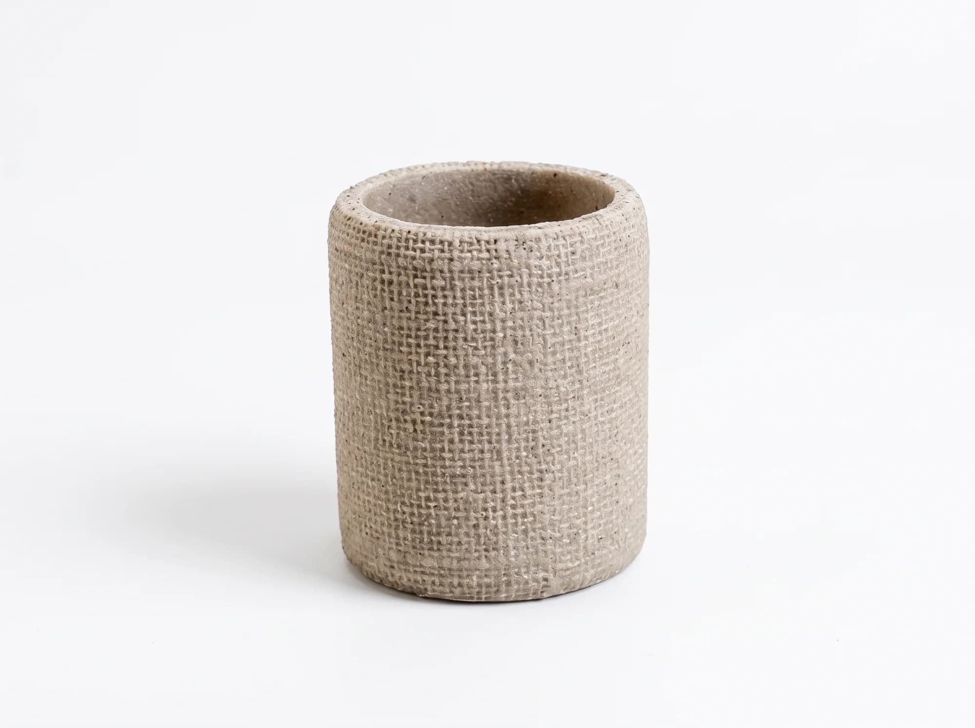 Vaso Portacepillos De Baño Poliresina Textura Arena — imagen 1